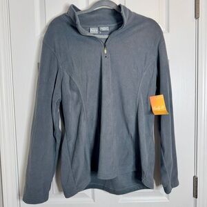 NWT. Emily B Women's Gray 1/4 Zip Long Sleeve Fleece Jacket Pullover Size XXL.